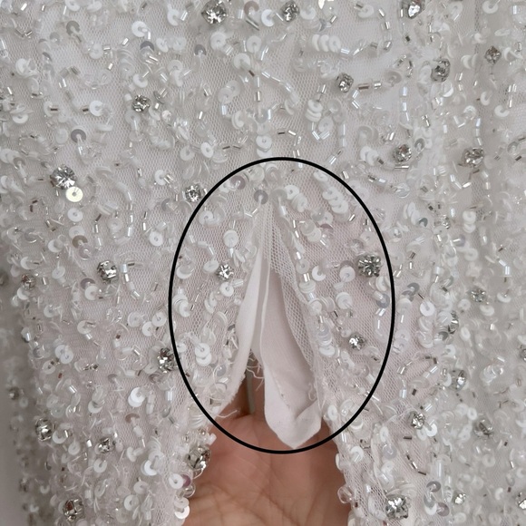 Retrofete Olivia Hand Beaded Sequin Halter Open Back Gown White NEW with tags - Picture 10 of 16